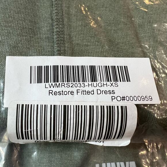LUNYA Restore Fitted Dress Humble Green Heather Sleeveless Stretch Comfy XS NEW - Picture 9 of 10